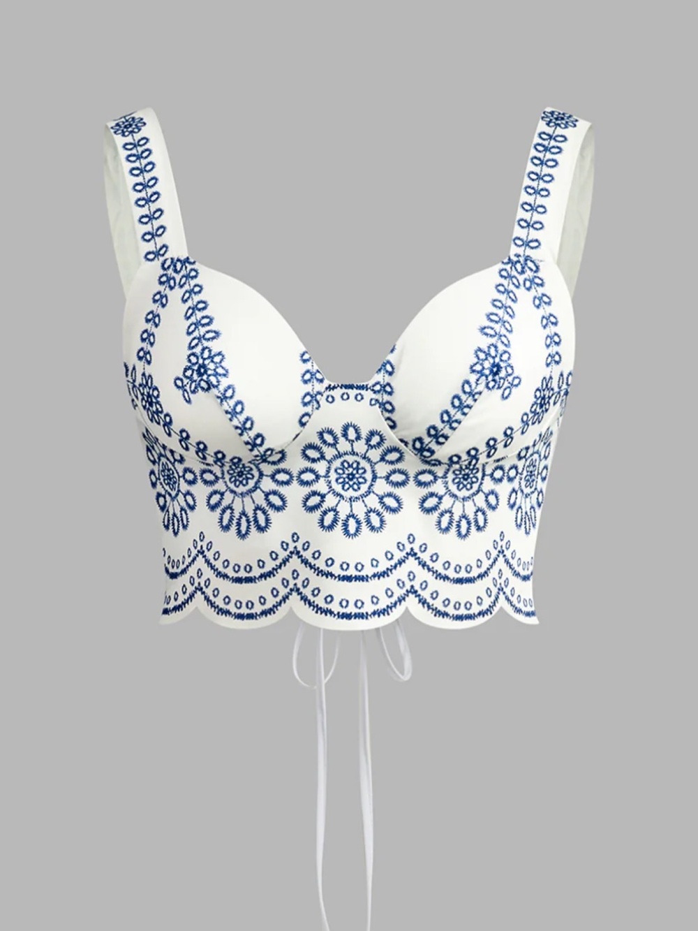 Commense White Maxi Skirt and top with Blue Embroidered Motif - Picture 2 of 4